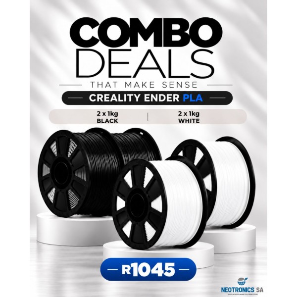 Creality Combo Bundle Standard 4KG: 2 x Black, 2 x White PLA Filament