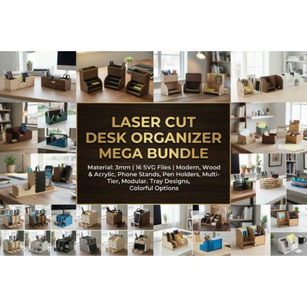 Laser Cut Desk Organizer Mega Bundle