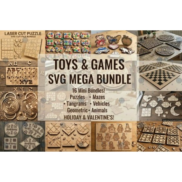 Toys & Games Laser Cut SVG Mega Bundle