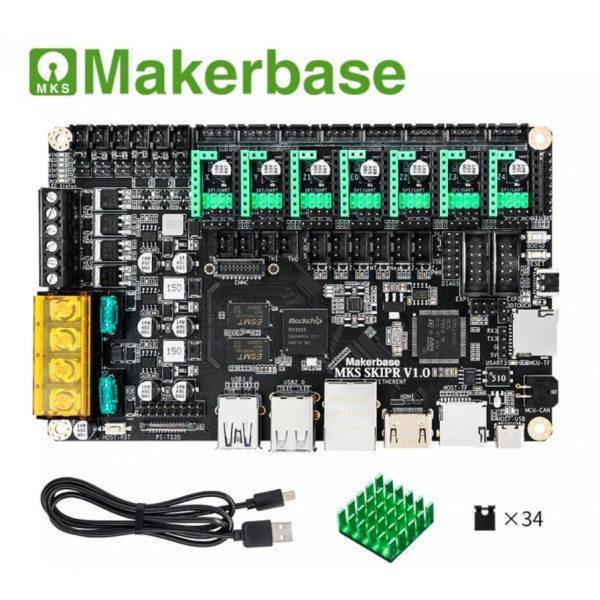 Makerbase MKS - SKIPR Board with Quad-core 64-bits SOC (System on Chip) - STM32F407VET6 onboard runs Klipper with EMMC for Voron