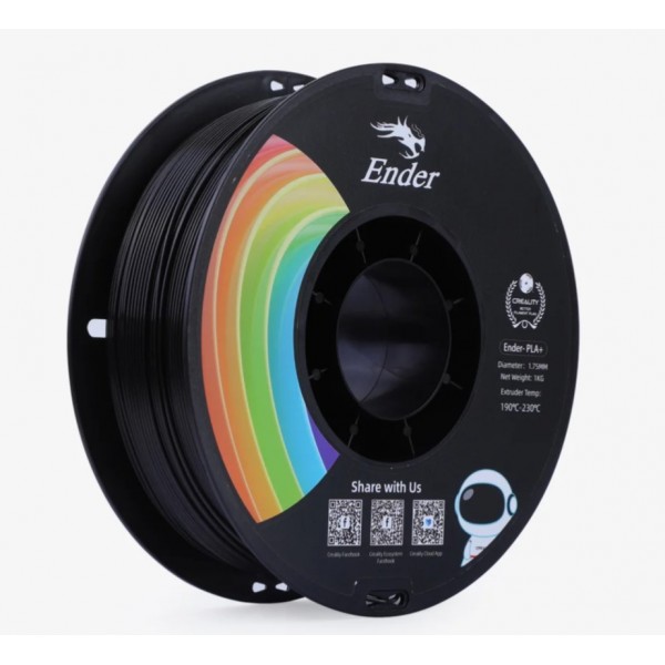 Creality Ender PLA+ Filament - Black 1Kg, 1.75mm