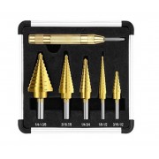 1/8”-1-3/8” Step Drill Bits with Center Punch